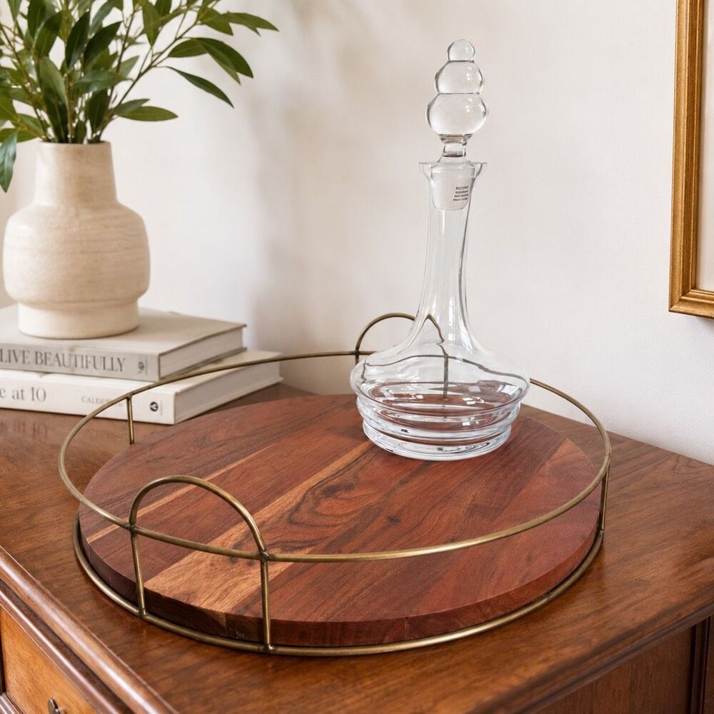 Crate & Barrel Wine Decanter Polish Glassware Handmade Krosno Minimalist Modern